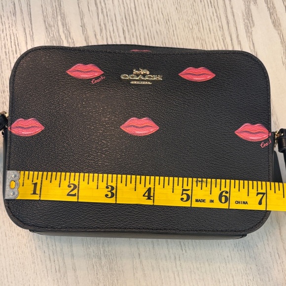 Coach Black Crossbody Bag with Pink Lips Design - Picture 6 of 7